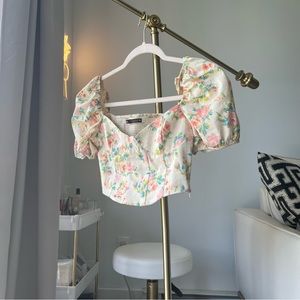 Zara Puff Sleeve Crop Top